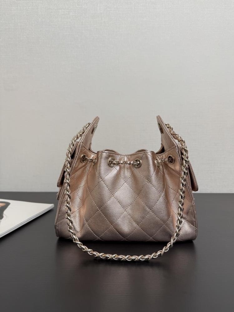 Chanel Quilted Drawstring Tote Bag