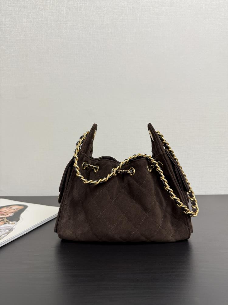 Chanel Quilted Drawstring Tote Bag