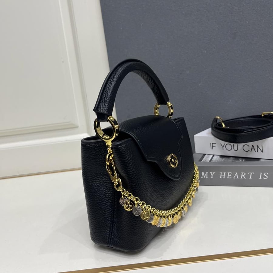 Louis Vuitton Capucines Mini Leather Bag with Charms Chain