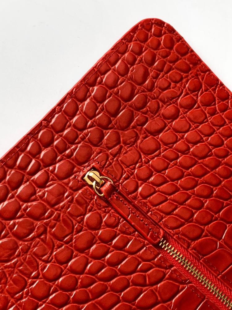Chanel Croc-Embossed Leather Flap Bag