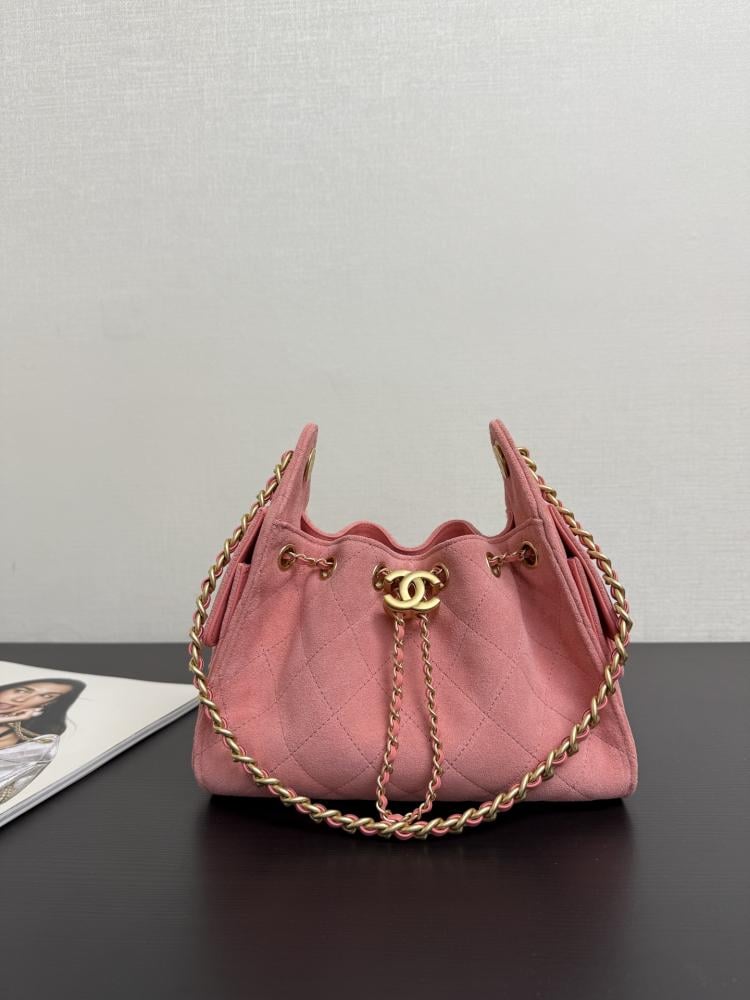 Chanel Quilted Drawstring Tote Bag