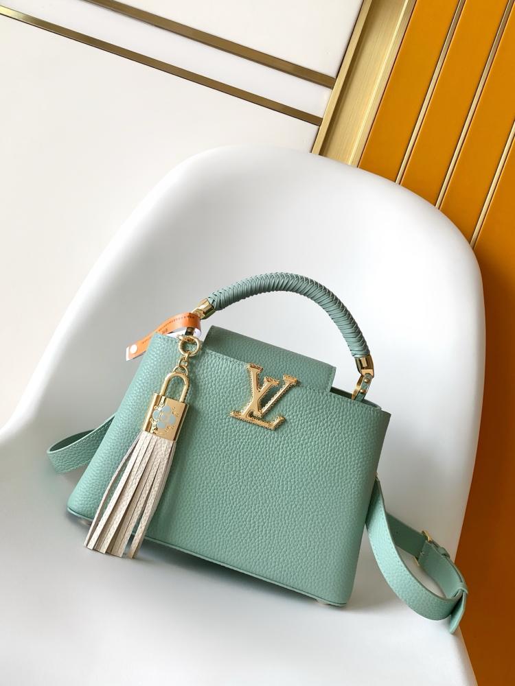 Louis Vuitton Capucines BB Braided Handle Leather Bag