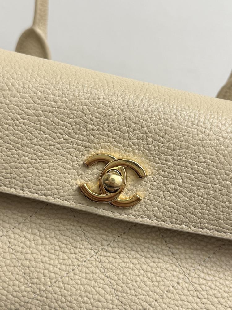 Chanel Quilted Grained Leather East-West Flap Bag