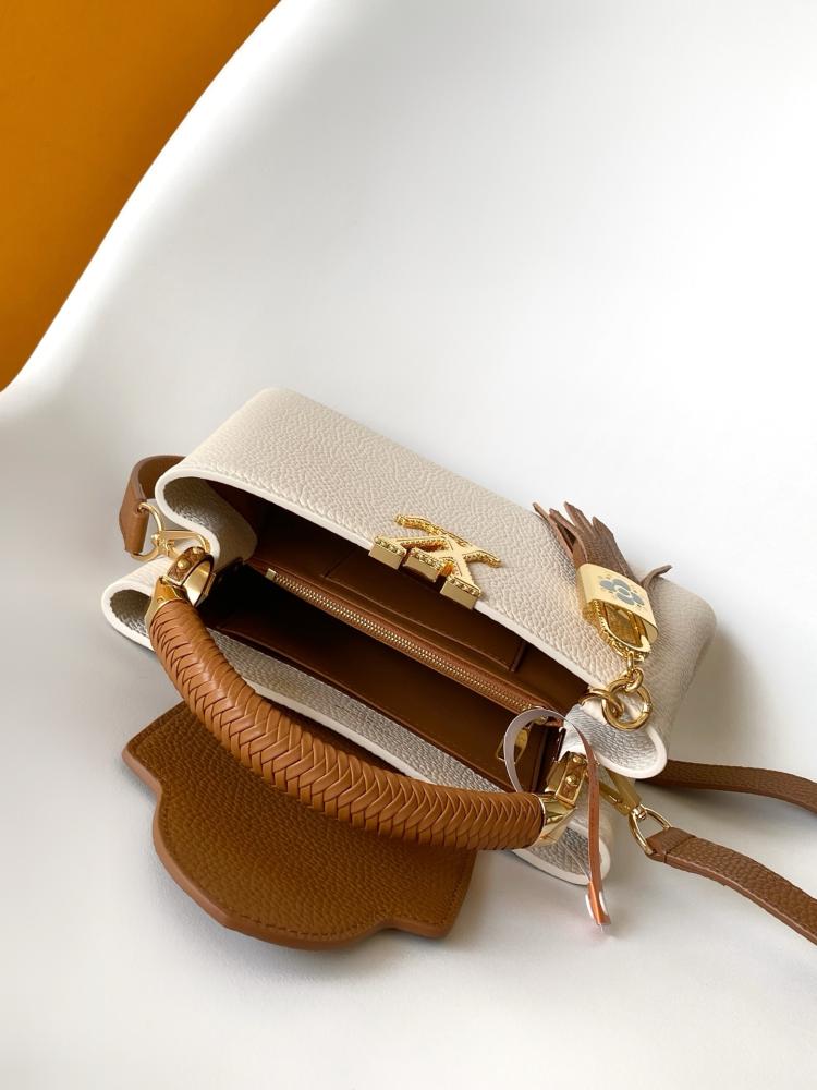 Louis Vuitton Capucines BB Braided Handle Leather Bag