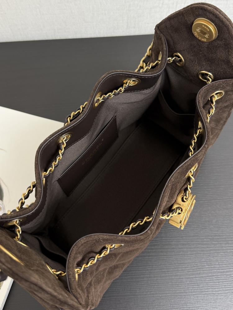Chanel Quilted Drawstring Tote Bag