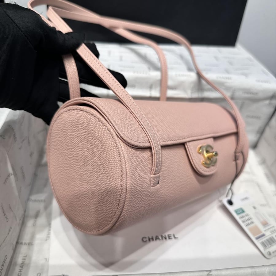 Chanel Grained Leather Cylindrical Bag