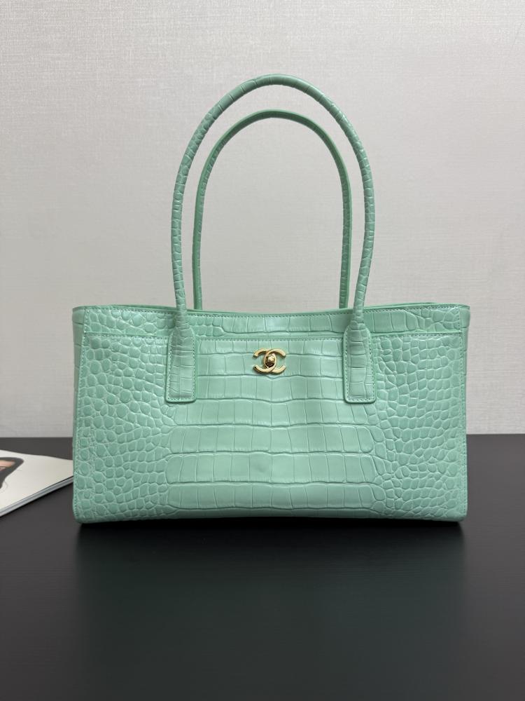 Chanel Croc-Embossed Leather Tote Bag