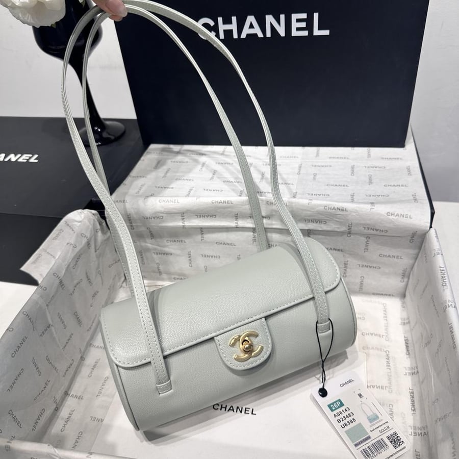 Chanel Grained Leather Cylindrical Bag