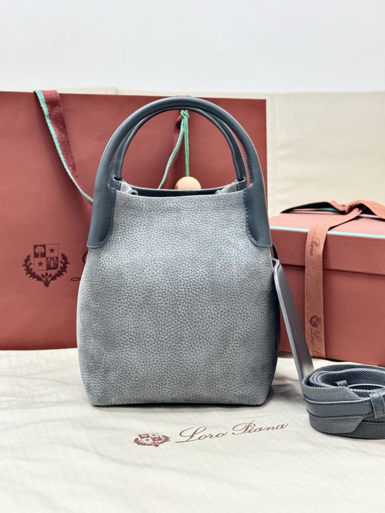 Loro Piana Small Bale Bag in Textured Leather