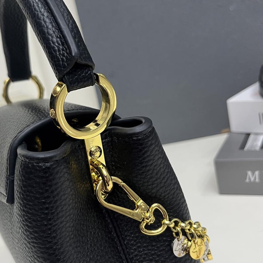 Louis Vuitton Capucines Mini Leather Bag with Charms Chain