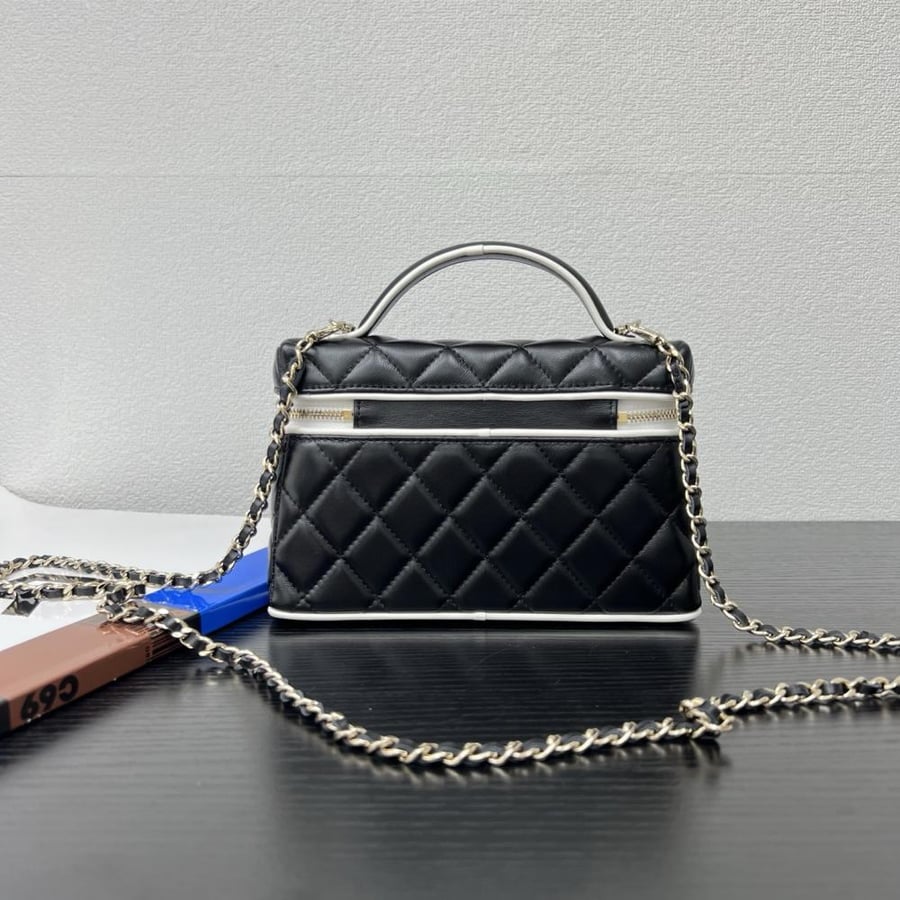 Chanel Quilted Grained Leather Vanity Case