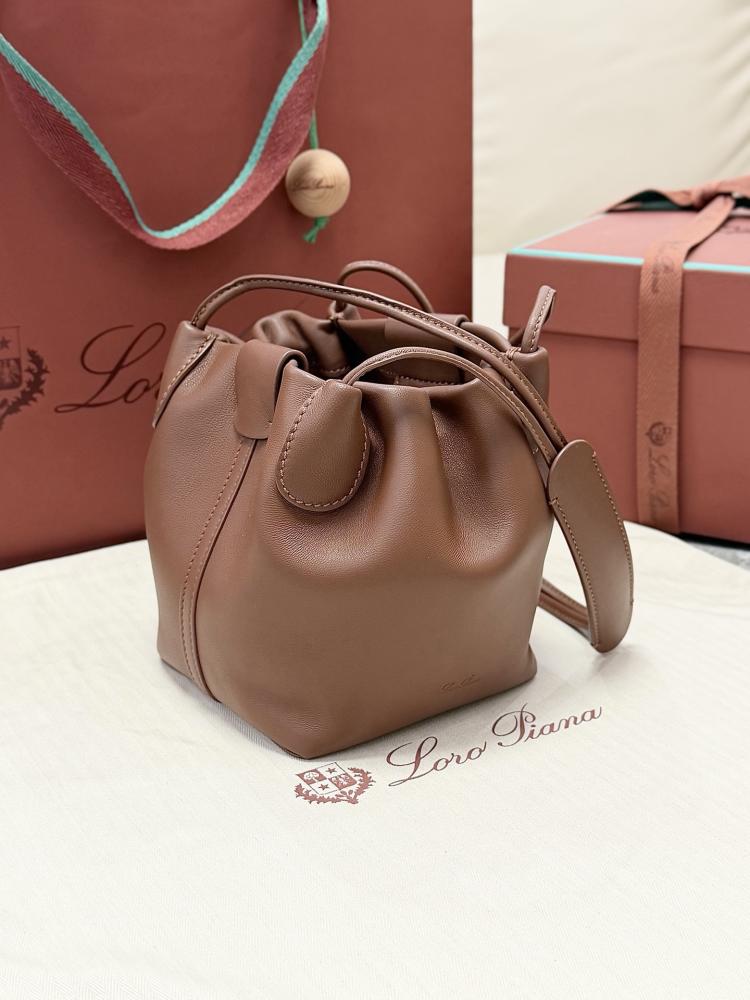 Loro Piana Bale Softy Drawstring Bucket Bag