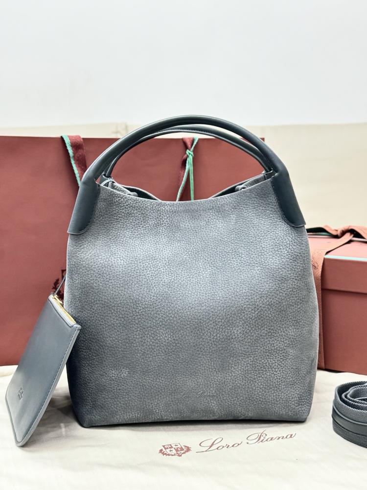 Loro Piana Large Bale Bag in Textured Leather