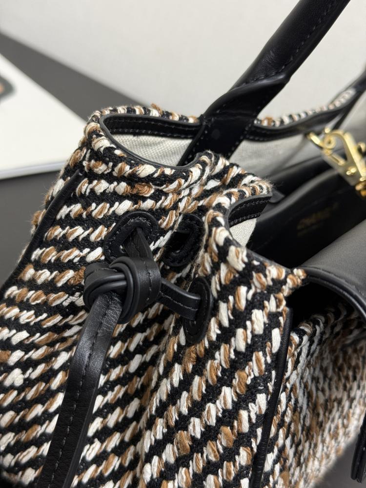 Chanel Woven Tweed and Smooth Leather Flap Bag