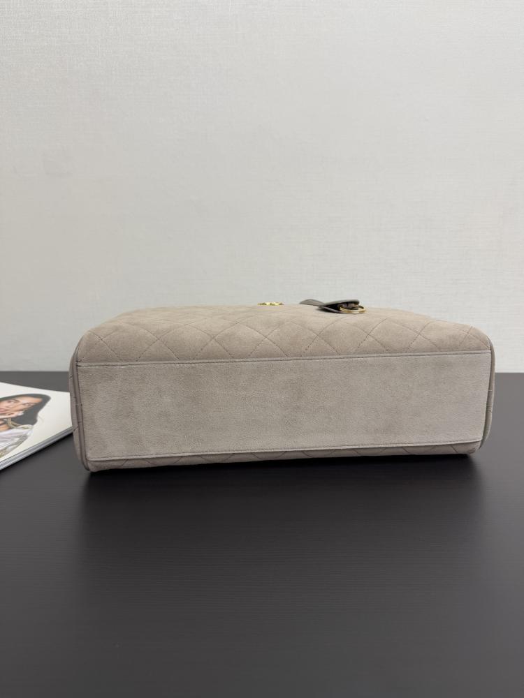 Chanel Quilted Suede Bowling Bag