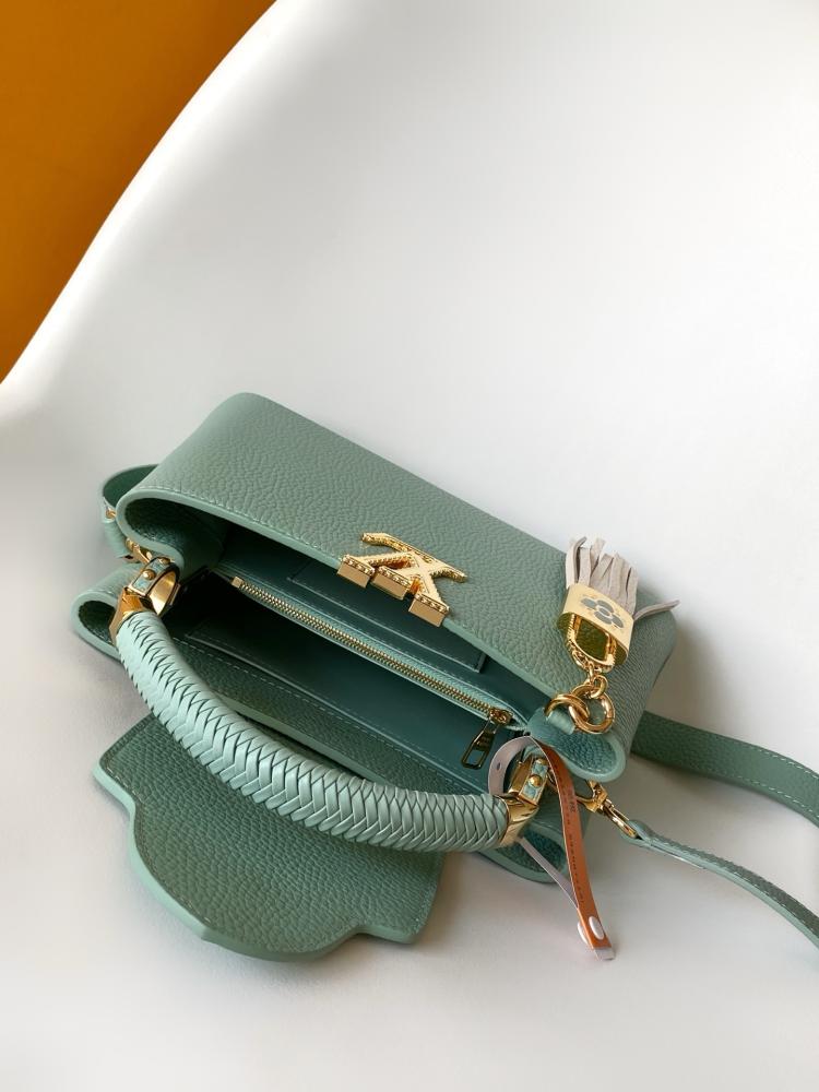 Louis Vuitton Capucines BB Braided Handle Leather Bag