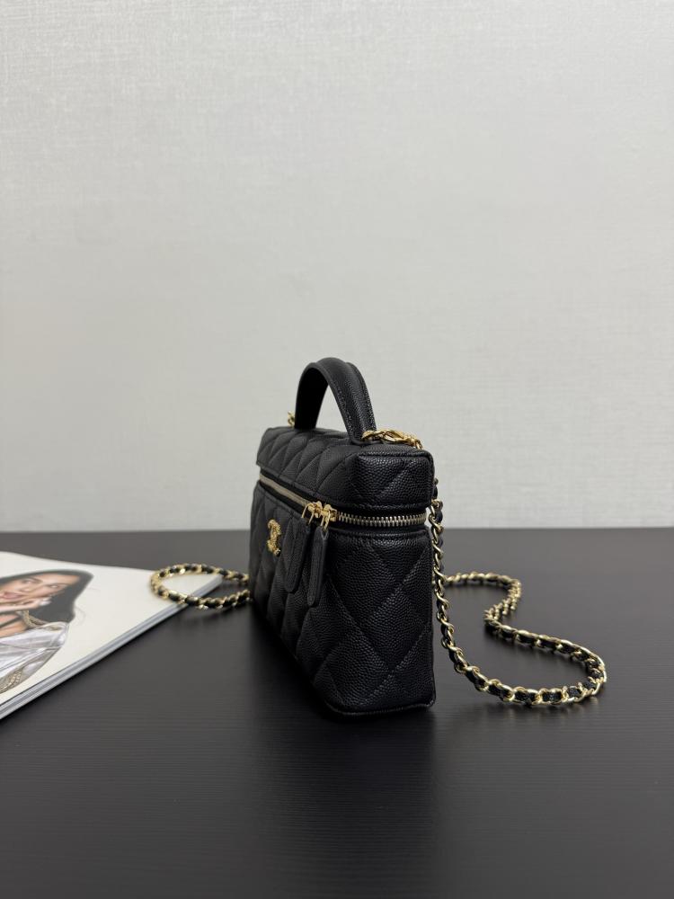 Chanel Quilted Grained Leather Vanity Case