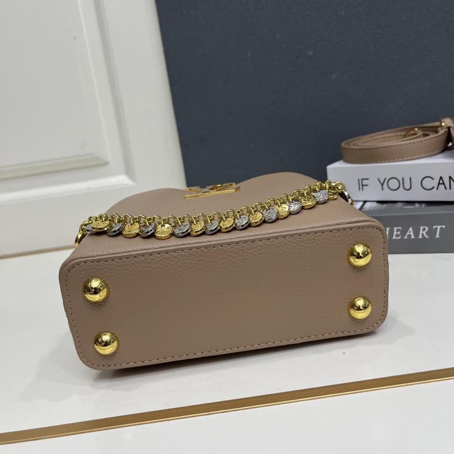 Louis Vuitton Capucines Mini Leather Bag with Charms Chain
