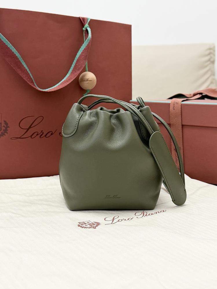 Loro Piana Bale Softy Drawstring Bucket Bag