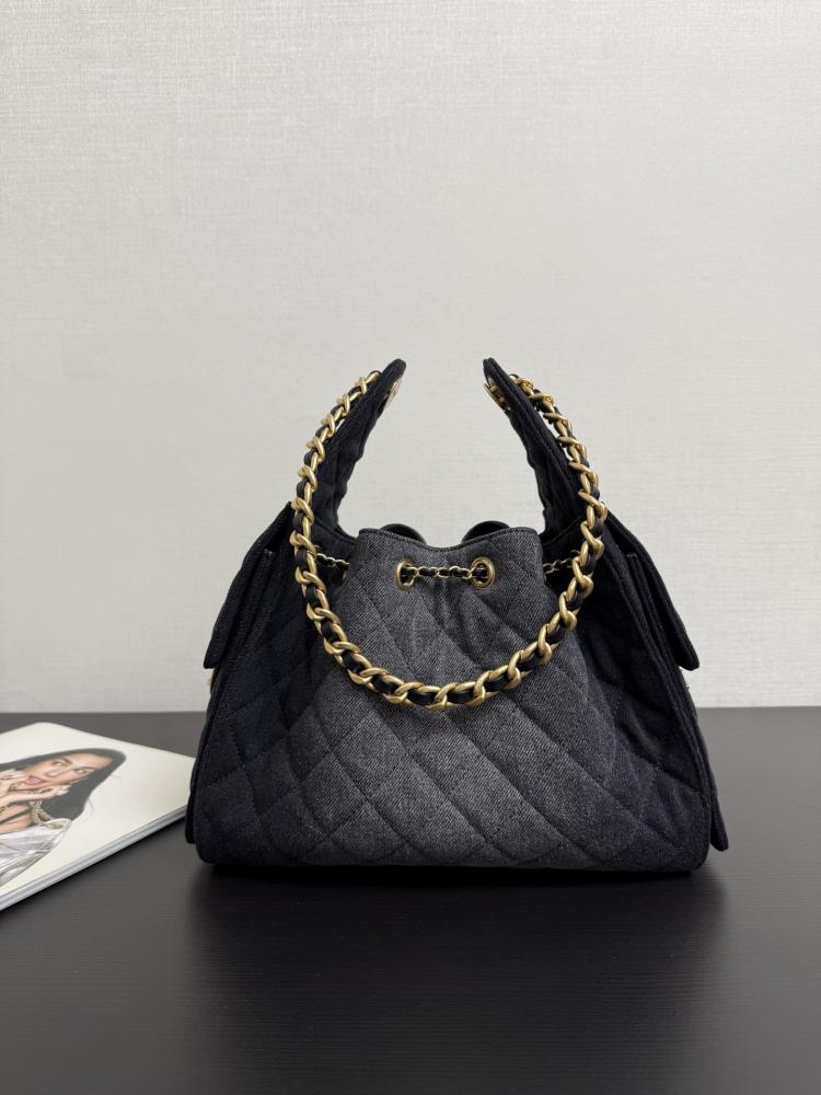 Chanel Quilted Drawstring Tote Bag