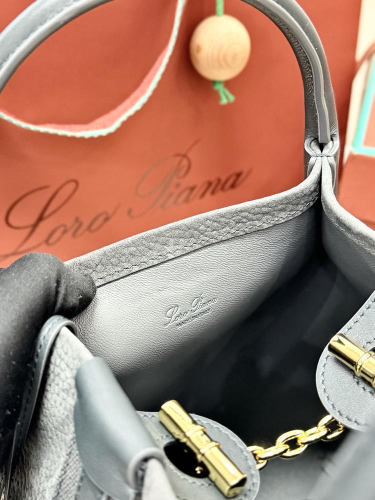 Loro Piana Small Bale Bag in Textured Leather
