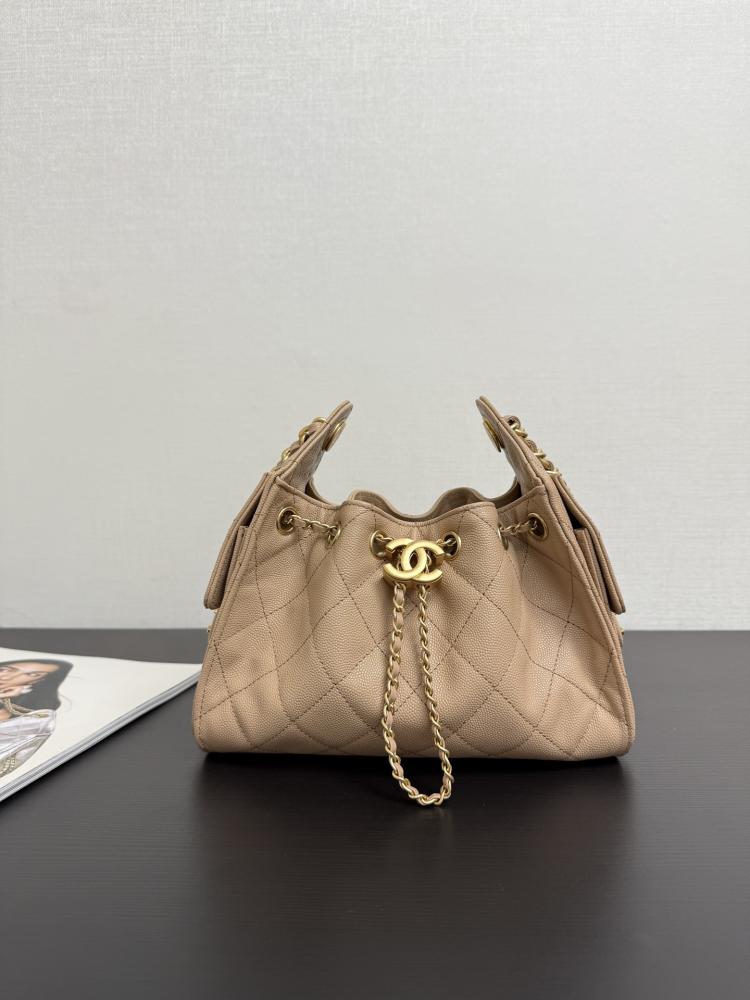 Chanel Quilted Drawstring Tote Bag