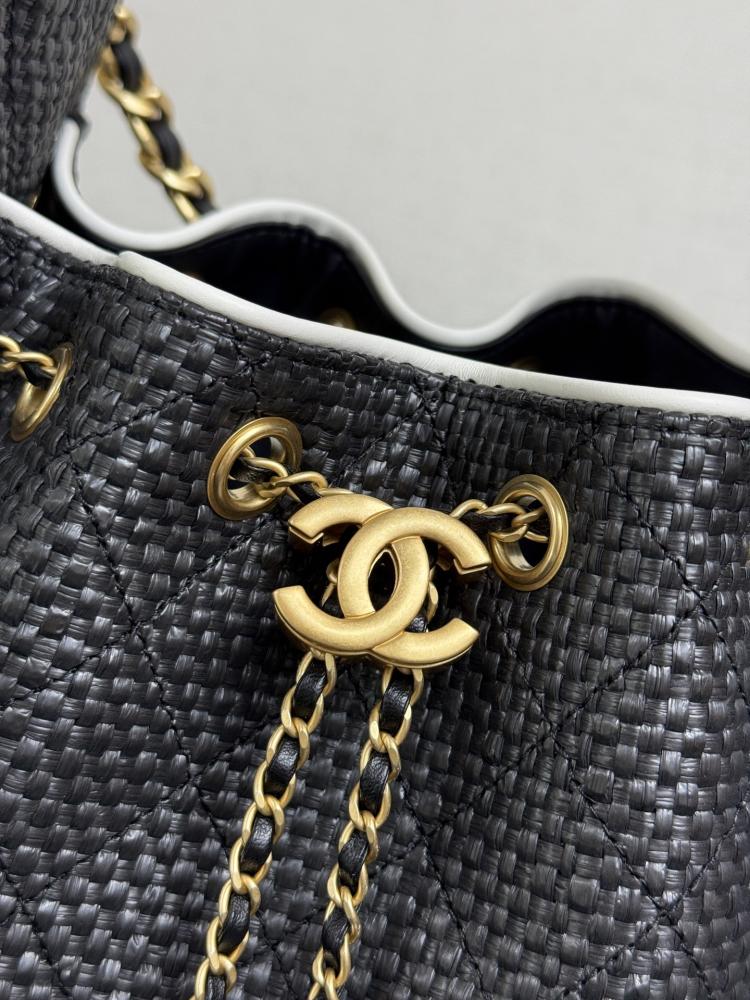 Chanel Quilted Drawstring Tote Bag