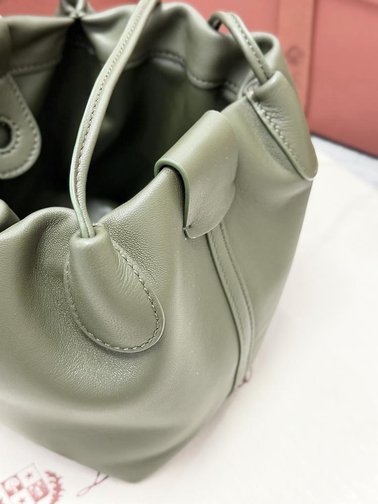 Loro Piana Bale Softy Drawstring Bucket Bag