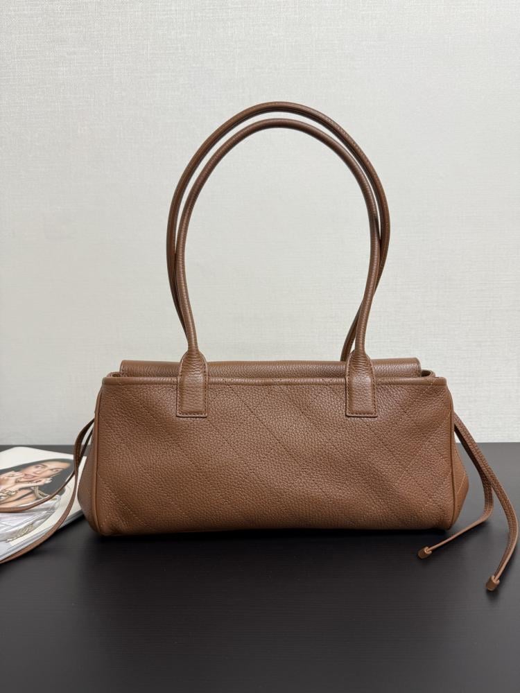 Chanel Quilted Grained Leather East-West Flap Bag