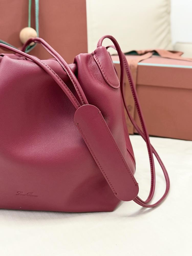Loro Piana Bale Softy Drawstring Bucket Bag