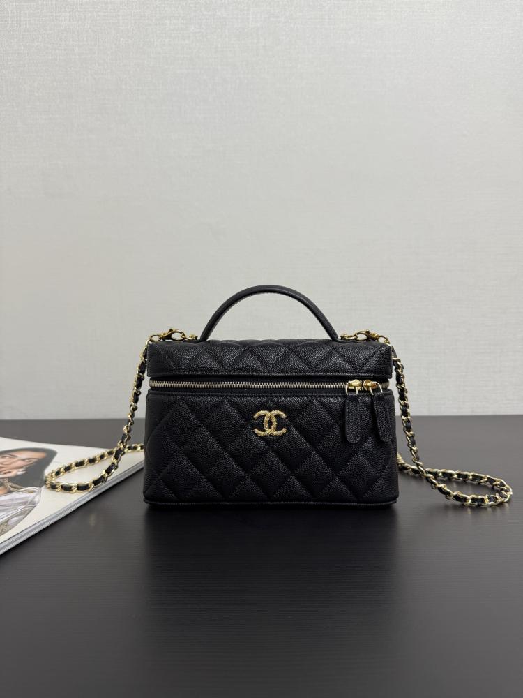 Chanel Quilted Grained Leather Vanity Case