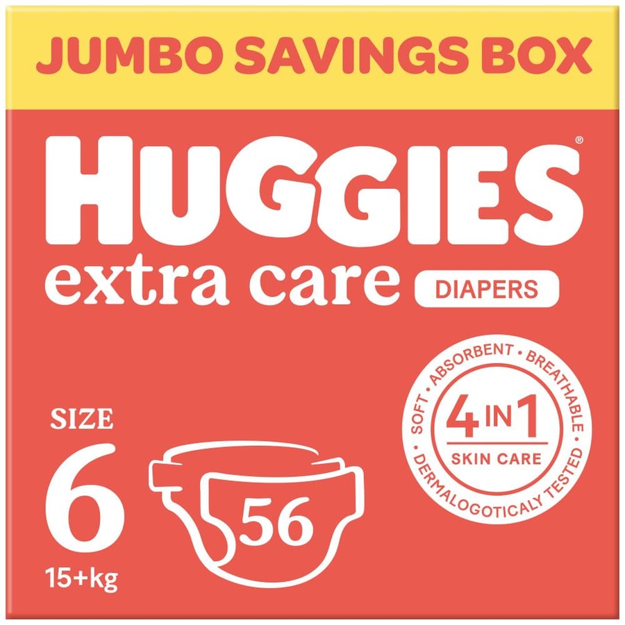 HUGGIES EXTRA CARE (6) BOX 56 PCS