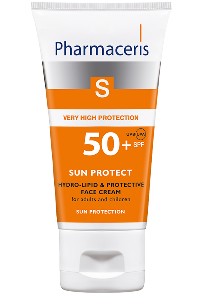 صورة عبوة فارماسيرس S صن بروتكت كريم هيدروليبيد SPF 50 بلس للوجه 50 مل