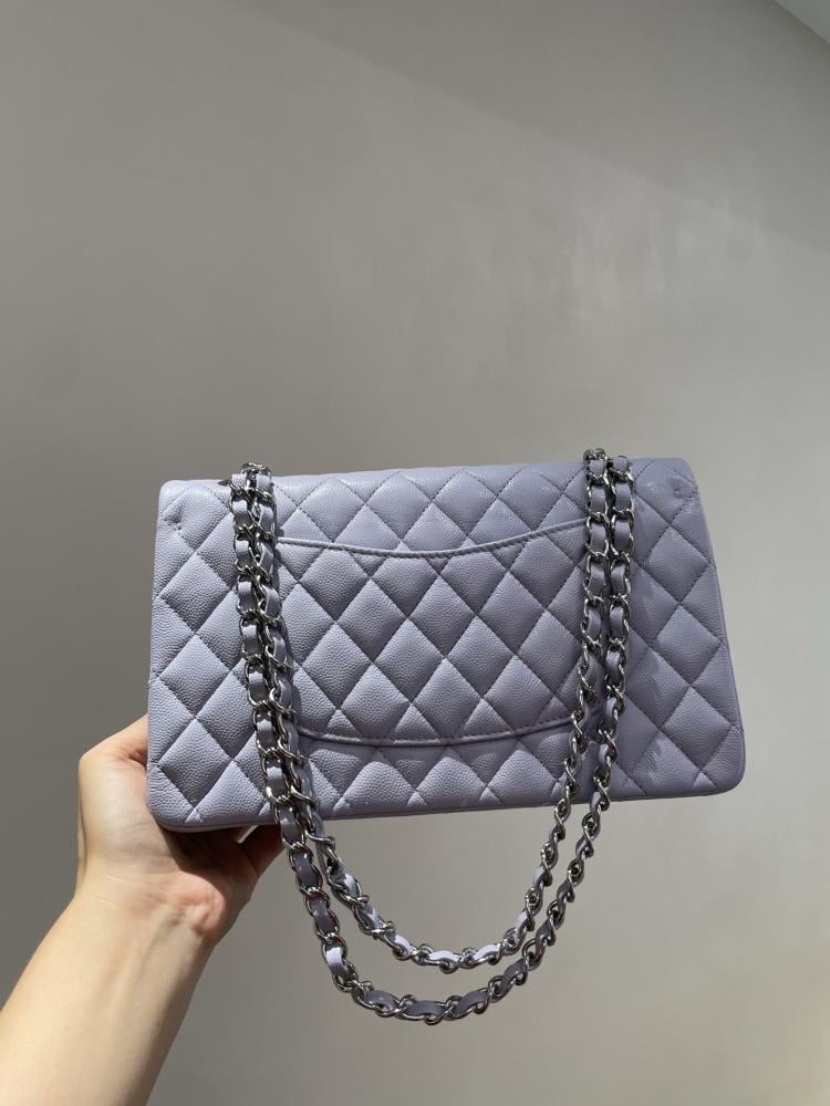 شانيل كلاسيك فلاب لافندر الكافيار | Chanel Lavender Caviar Classic Flap