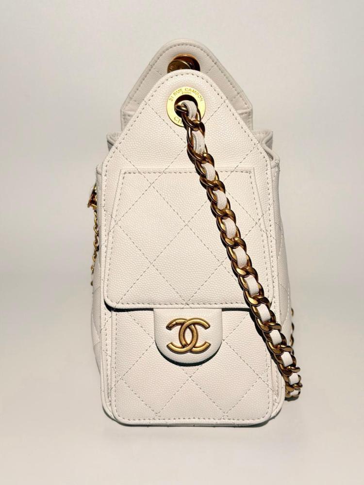 شانيل 25 باغ كافيار البيضاء | Chanel 25 Bag Caviar White