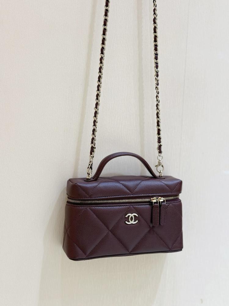 شانيل فانيتي كافيار برغندي | Chanel Vanity Caviar Burgundy