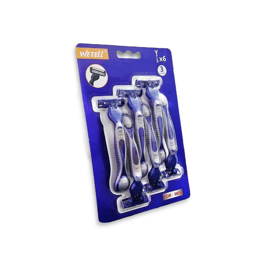 WETELL RAZOR 3 BLADES 6PCS BLUE