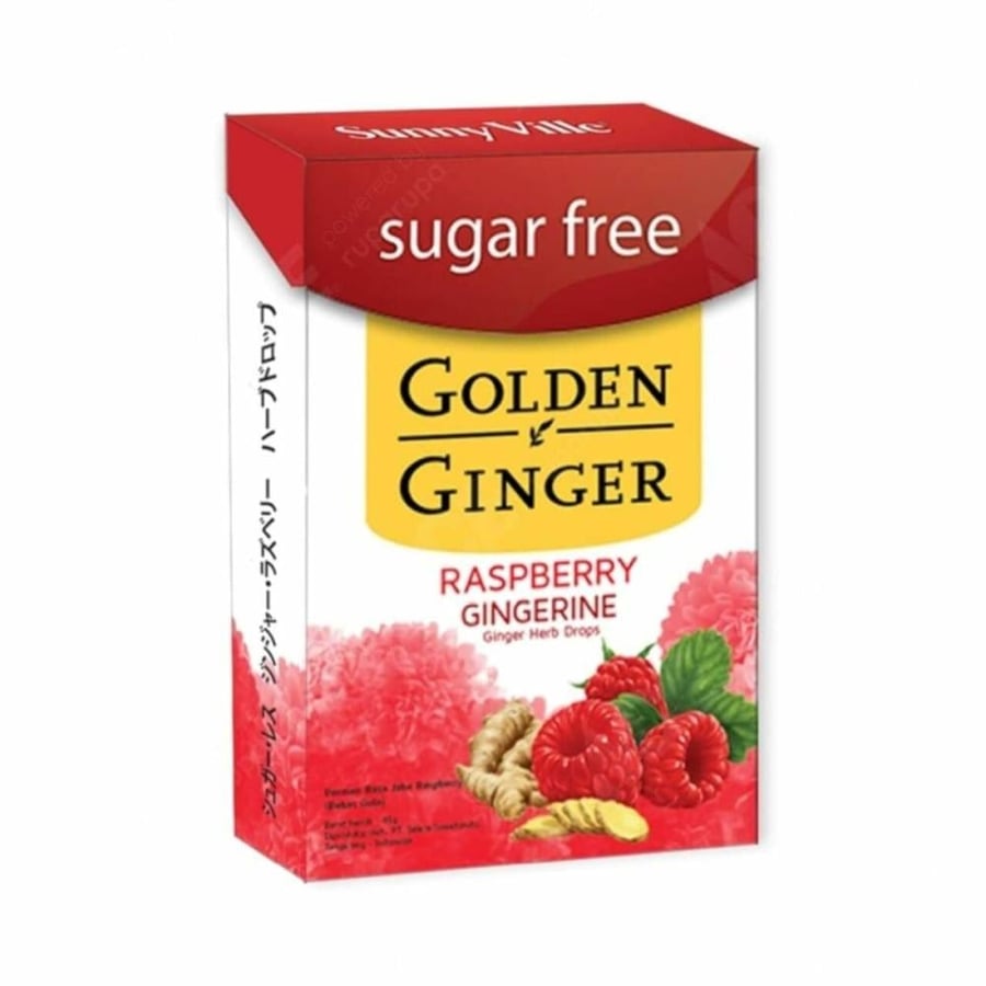 GOLDEN GINGER HERB DROPS 45G RASPBERRY