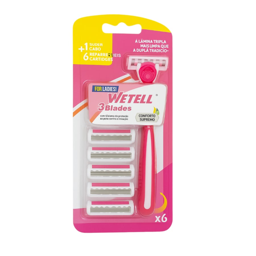 WETELL RAZOR 3 BLADES 6PCS PINK