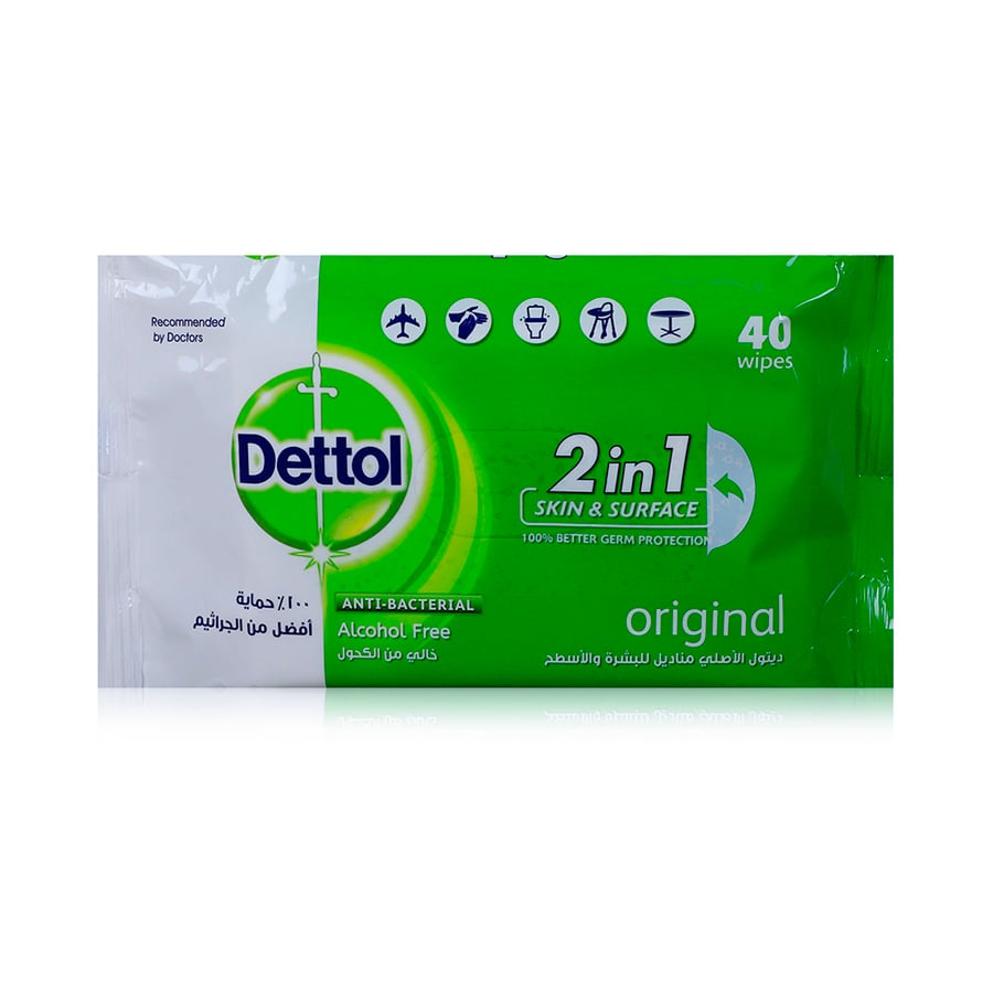 DETTOL WIPES 2IN1 ORGINAL 40 WIPES