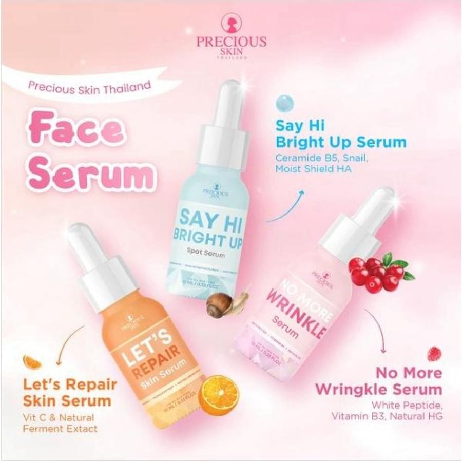 White concentrated facial serum with the extract of Thailand's precious points for the skin, no more wrinkles