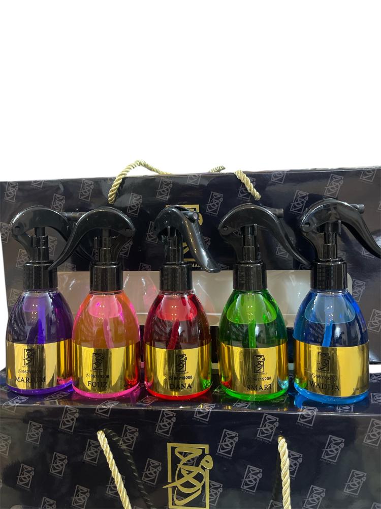Sprays with different scents, 5 pieces, 150 ml
