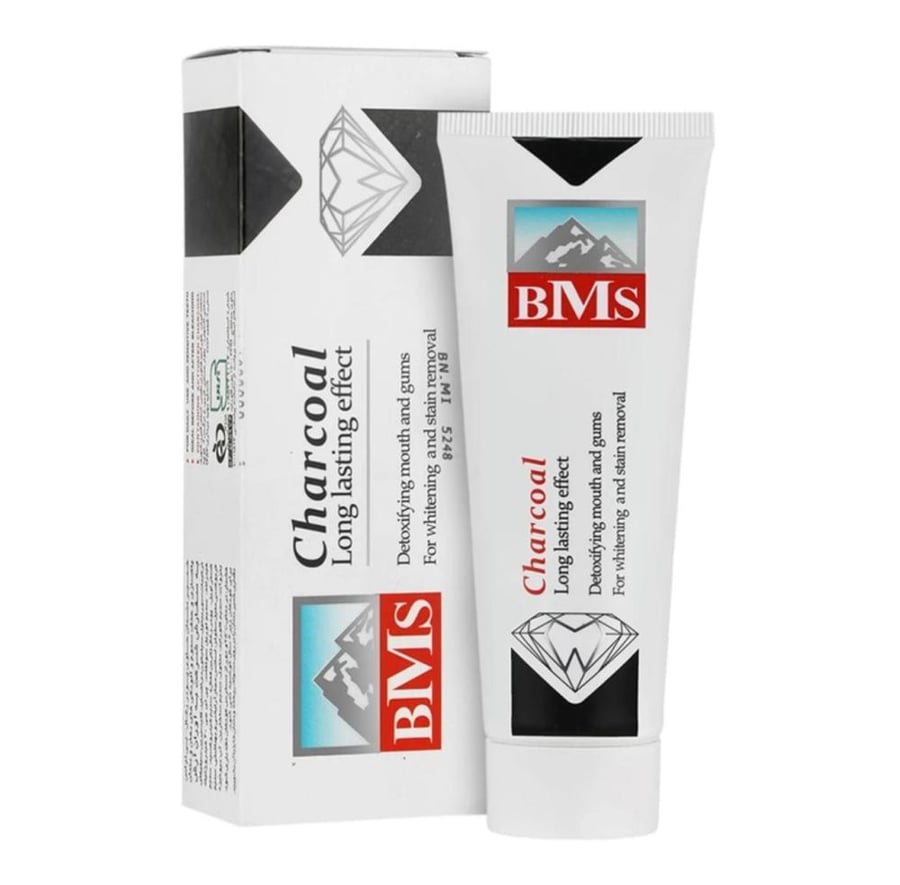 BMS toothpaste with charcoal, weight 100 grams