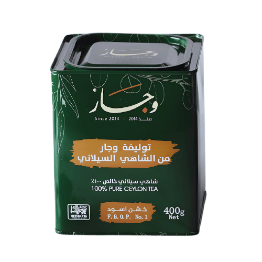 شاي وجار علبه معدنية 400 جرام شاي سيلاني فاخر شاي اسود ممتاز من كاري