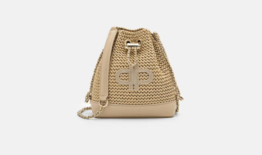 PEDRO Icon Raffia Mini Bucket Bag - Black