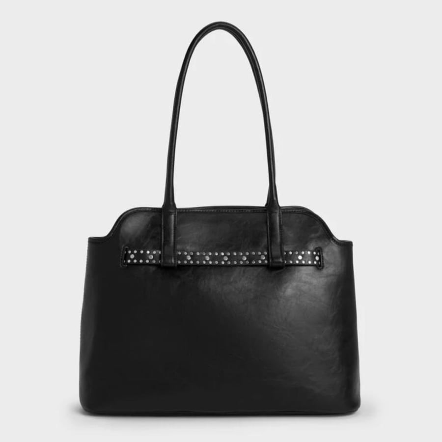 Victoria Studded Belted Trapeze Bag