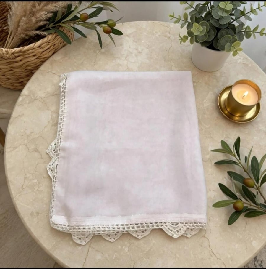 White Bawal headscarf