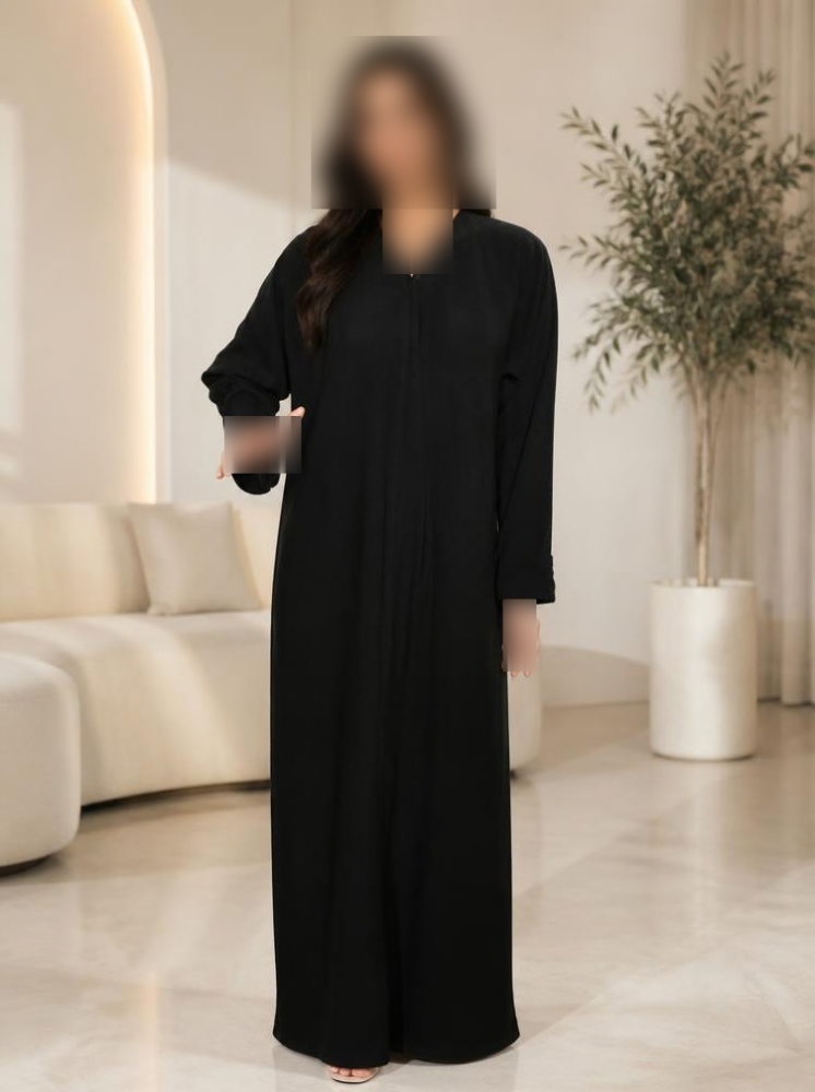 عباية سادة وكُم مقلوب