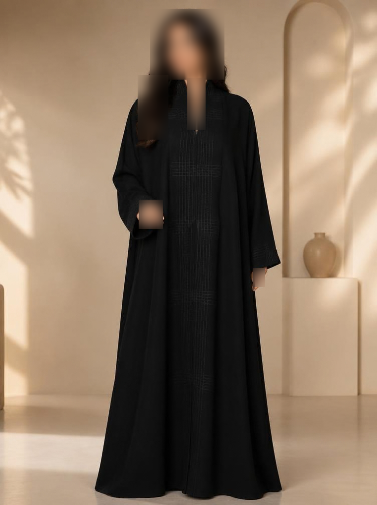 عباية نقش هندسي ناعم