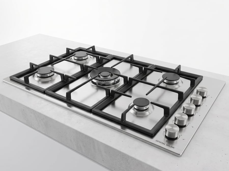 سطح جنرال جولدن 5 عيون غاز ستيل GGBH9605-BL221